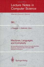 Tapa de Machines, Languages, and Complexity