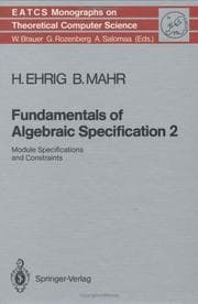 Tapa de Fundamentals of Algebraic Specification 2