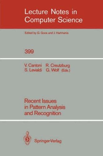 Tapa de Recent issues in pattern analysis and recognition