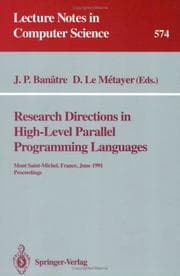 Tapa de Research directions in high-level parallel programming languages