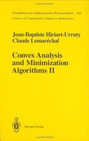Tapa de Convex analysis and minimization algorithms