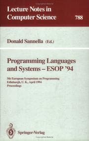 Tapa de Programming Languages and Systems - ESOP '94