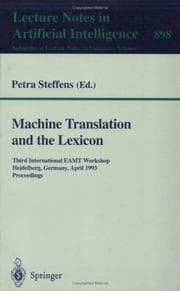 Tapa de Machine Translation and the Lexicon