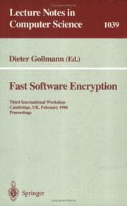 Tapa de Fast Software Encryption: Third International Workshop Cambridge, Uk, February 21-23, 1996