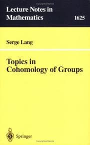 Tapa de Topics in cohomology of groups