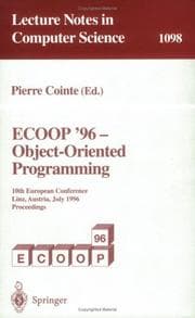Tapa de Ecoop '96 - Object-Oriented Programming: 10th European Conference Linz, Austria, July 8-12, 1996