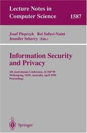 Tapa de Information security and privacy