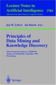Tapa de Principles of data mining and knowledge discovery