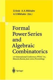 Tapa de Formal power series and algebraic combinatorics