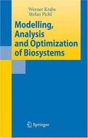 Tapa de Modelling, analysis and optimization of biosystems
