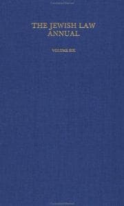 Tapa de The Jewish Law Annual (Volume 6)