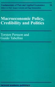 Tapa de Macroeconomic policy, credibility and politics
