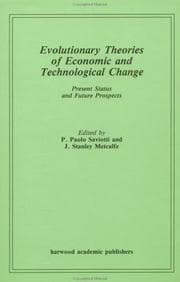 Tapa de Evolutionary theories of economic and technological change