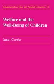 Tapa de Welfare and the Well-Being of Children (Fundamentals of Pure and Applied Economics)
