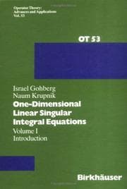 Tapa de One-dimensional linear singular integral equations