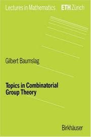 Tapa de Topics in combinatorial group theory