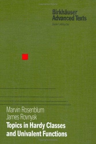 Tapa de Topics in Hardy Classes and Univalent Functions (Birkhäuser Advanced Texts / Basler Lehrbücher)