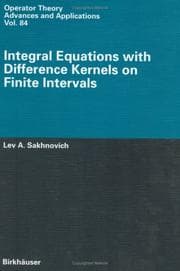 Tapa de Integral equations with difference kernels on finite intervals