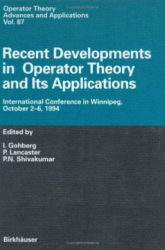 Tapa de Recent developments in operator theory and its applications