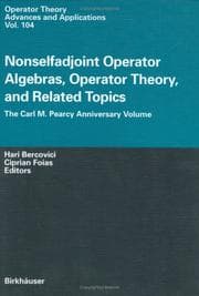 Tapa de Nonselfadjoint operator algebras, operator theory, and related topics
