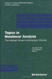 Tapa de Topics in nonlinear analysis