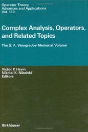 Tapa de Complex analysis, operators, and related topics