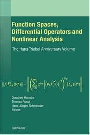 Tapa de Function spaces, differential operators, and nonlinear analysis