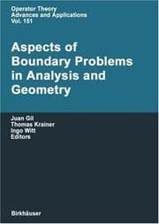 Tapa de Aspects of boundary problems in analysis and geometry