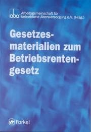 Tapa de Gesetzesmaterialien zum Betriebsrentengesetz