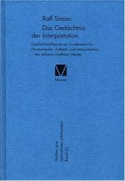 Tapa de Das Gedächtnis der Interpretation