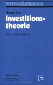 Tapa de Investitionstheorie (Physica-Lehrbuch)
