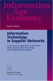 Tapa de Information Technology in Supplier Networks