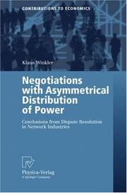 Tapa de Negotiations with Asymmetrical Distribution of Power