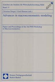 Tapa de Advances in Macroeconometric Modeling
