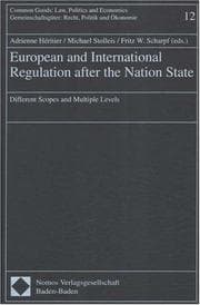 Tapa de European and International Regulation after the Nation State