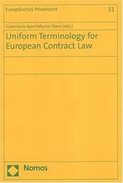 Tapa de Uniform terminology for European contract law