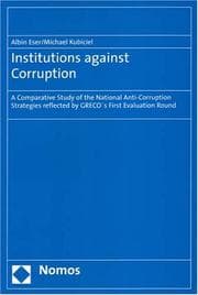 Tapa de Institutions against corruption