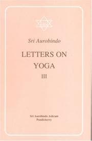 Tapa de Letters on Yoga, Vol.III