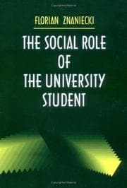 Tapa de The Social Role of the University Student (Sociological Monographs)