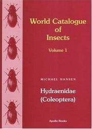 Tapa de World Catalogue of Insects, Volume 1