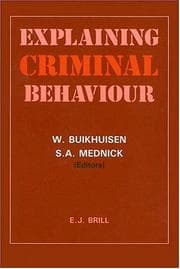 Tapa de Explaining criminal behaviour