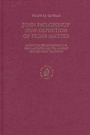 Tapa de John Philoponus' new definition of prime matter