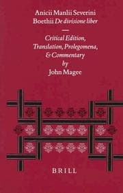Tapa de Anicii Manlii Severini Boethii De divisione liber