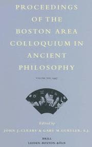 Tapa de Proceedings of the Boston Area Colloquium in Ancient Philosophy 1999