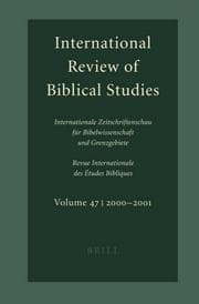 Tapa de International Review of Biblical Studies