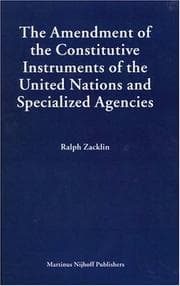 Tapa de The Amendment of the Constitutive Instruments of the United Nations And Specialized Agencies (Legal Aspects of International Organization) (Legal Aspects of International Organization)