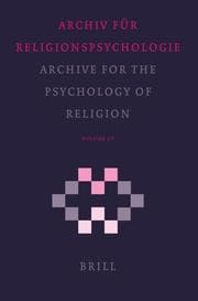 Tapa de Archive for the Psychology of Religion