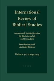 Tapa de International Review of Biblical Studies , Volume 51, 2004-2005/Internationale Zeitschriftenschau für Bibelwissenschaft und Grenzgebiete (International Review of Biblical Studies)