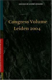 Tapa de Congress Volume Leiden 2004 (Supplements to Vetus Testamentum) (Supplements to Vetus Testamentum)