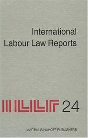 Tapa de International Labour Law Reports (International Labour Law Reports) (International Labour Law Reports)